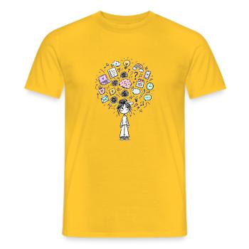 adhs-brain - Männer T-Shirt - Gelb - Vorne - AI Model Male 178 dark (178cm)