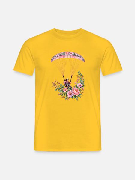 Blumenflug Paragliding Mädchen - Männer T-Shirt - Gelb