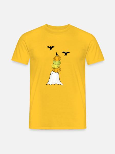 Geist mit Kürbis-Turm - Männer T-Shirt - Gelb