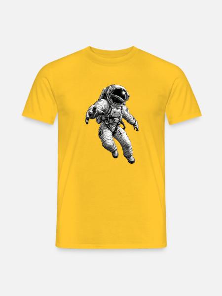 Astronauten im All – Monochromer Druck - Männer T-Shirt - Gelb