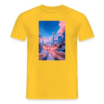 Neon Snow City Toronto - Männer T-Shirt - Gelb - Vorne - AI Model Male 178 dark (178cm)