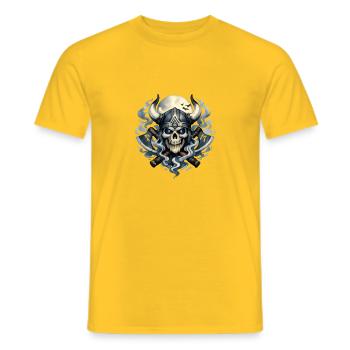 Nebelviking Schädel - Männer T-Shirt - Gelb - Vorne - AI Model Male 178 dark (178cm)