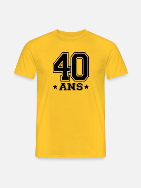40 ANS,âge - T-shirt homme - jaune