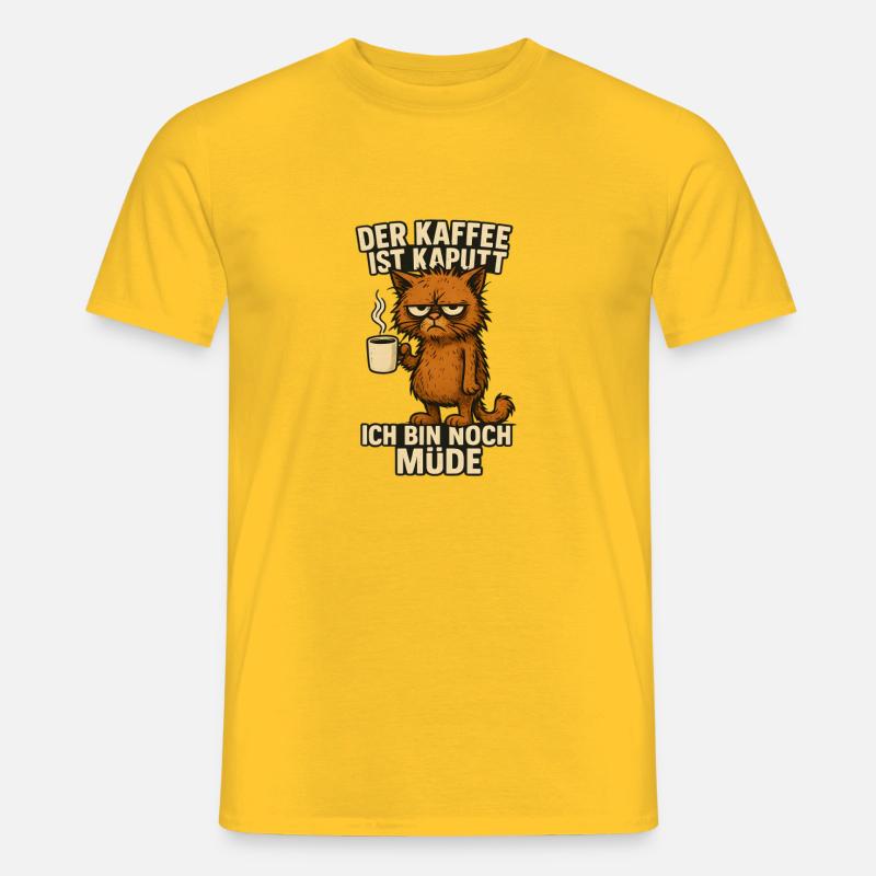 Ich bin müde Kaffee Spruch - Männer T-Shirt - Gelb