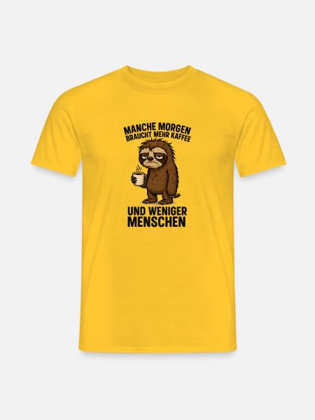 Mehr Kaffee, weniger ich hasse Menschen - Männer T-Shirt - Gelb