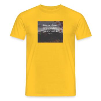 Träume können Berge versetzen - Männer T-Shirt - Gelb - Vorne - AI Model Male 178 dark (178cm)