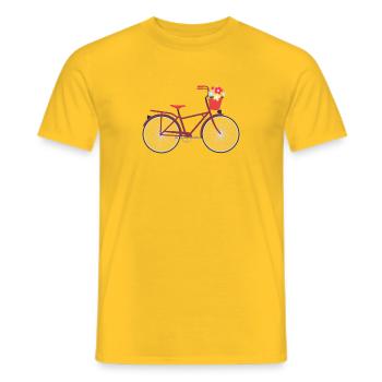 Bike with flowers - Men's T-Shirt - yellow - Front - AI Model Male 178 dark (178cm)