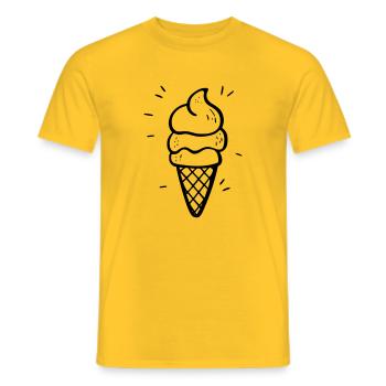 Dessin animé de crème glacée - Design d’été mignon - T-shirt homme - jaune - Devant - AI Model Male 178 dark (178cm)