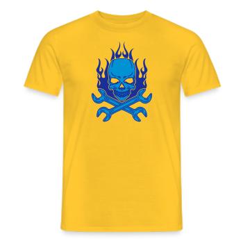 Tuning Skull - T-shirt homme - jaune - Devant - AI Model Male 178 dark (178cm)