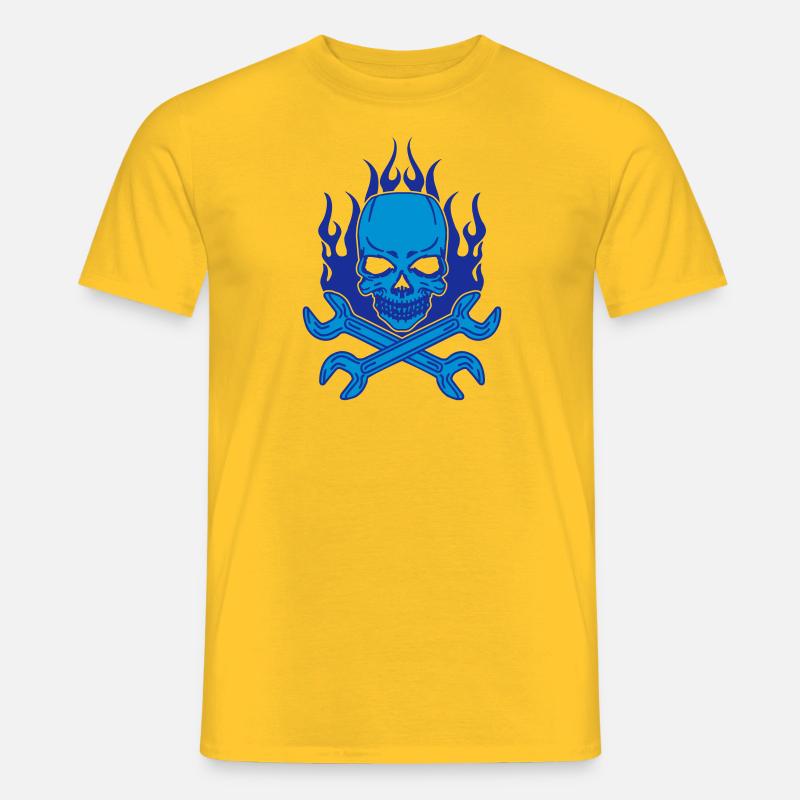 Tuning Skull - Männer T-Shirt - Gelb