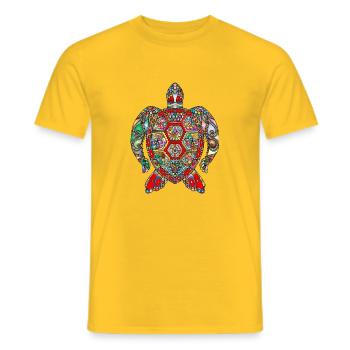 sea turtle colourful - T-shirt homme - jaune - Devant - AI Model Male 178 dark (178cm)