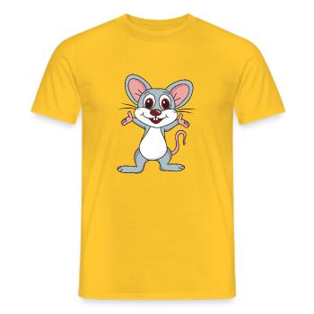 mouse - Men's T-Shirt - yellow - Front - AI Model Male 178 dark (178cm)
