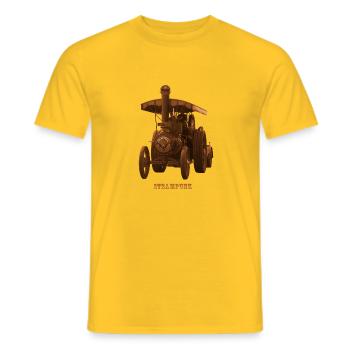 Tractor Tractor Steampunk Steam Engine Retro - Men's T-Shirt - yellow - Front - AI Model Male 178 dark (178cm)