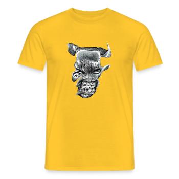 Demon Face - Men's T-Shirt - yellow - Front - AI Model Male 178 dark (178cm)