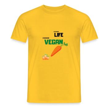 Choose Life Choose Vegan Tierliebe Healthy - Männer T-Shirt - Gelb - Vorne - AI Model Male 178 dark (178cm)