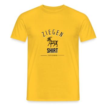 Produkt im Ziegen Shirt Design - Männer T-Shirt - Gelb - Vorne - AI Model Male 178 dark (178cm)