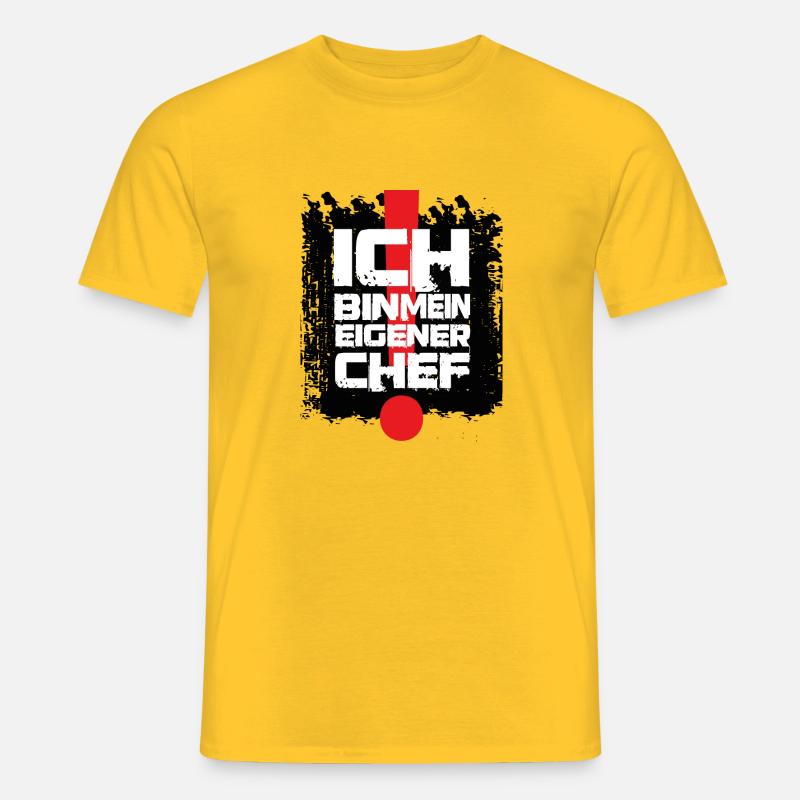 Ich bin mein eigener Chef. Selbstständig. - Männer T-Shirt - Gelb