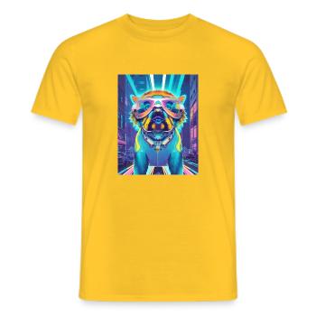 Musik Hund - Männer T-Shirt - Gelb - Vorne - AI Model Male 178 dark (178cm)