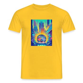 Musik Hund #002 - Männer T-Shirt - Gelb - Vorne - AI Model Male 178 dark (178cm)