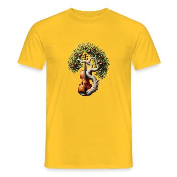 Musik Baum Violine Geige Orchester Big Band - Männer T-Shirt - Gelb - Vorne - AI Model Male 178 dark (178cm)