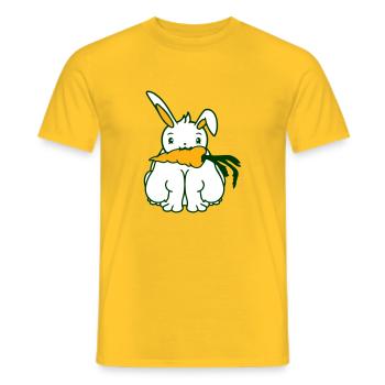 Lapin Carotte Carotte Manger Bouche Faim Obésité - T-shirt homme - jaune - Devant - AI Model Male 178 dark (178cm)