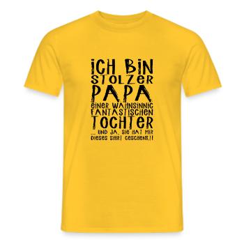 Papa einer fantastischen Tochter - Männer T-Shirt - Gelb - Vorne - AI Model Male 178 dark (178cm)