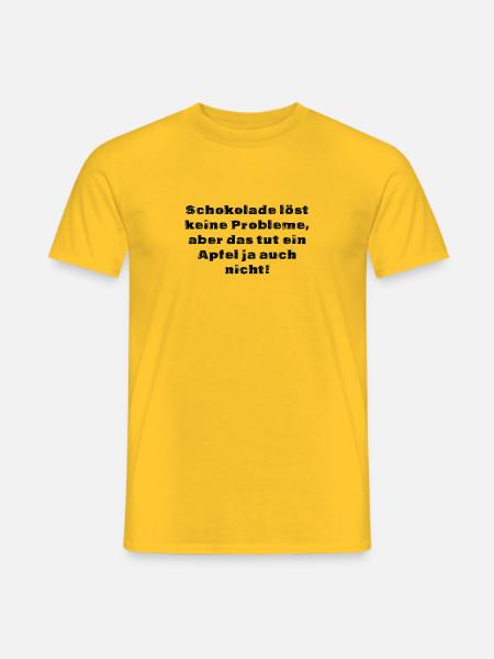 Schokolade löst keine Probleme - Männer T-Shirt - Gelb