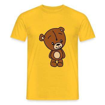 Teddy Bär Kuscheltier - Männer T-Shirt - Gelb - Vorne - AI Model Male 178 dark (178cm)
