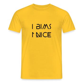 i Bims 1 nice - Männer T-Shirt - Gelb - Vorne - AI Model Male 178 dark (178cm)