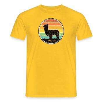 Alpaca silhouette before sunset - Men's T-Shirt - yellow - Front - AI Model Male 178 dark (178cm)
