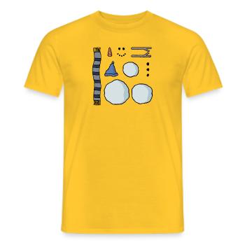Kit de construction bonhomme de neige - T-shirt homme - jaune - Devant - AI Model Male 178 dark (178cm)