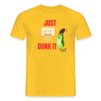 Just Dunk It Basketball Avocado - Men's T-Shirt - yellow - Front - AI Model Male 178 dark (178cm)