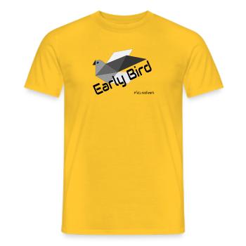 Early Bird Grau - Männer T-Shirt - Gelb - Vorne - AI Model Male 178 dark (178cm)