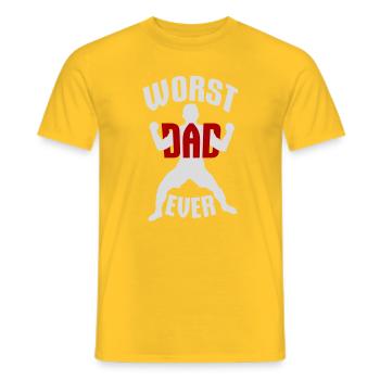 Le pire papa de tous les temps Drôle Sarcastique Papa pour la fête des pères - T-shirt homme - jaune - Devant - AI Model Male 178 dark (178cm)