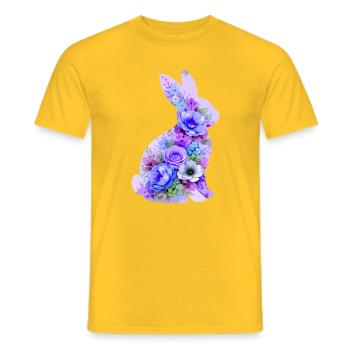 Bunny Pastel Flowers - Men's T-Shirt - yellow - Front - AI Model Male 178 dark (178cm)