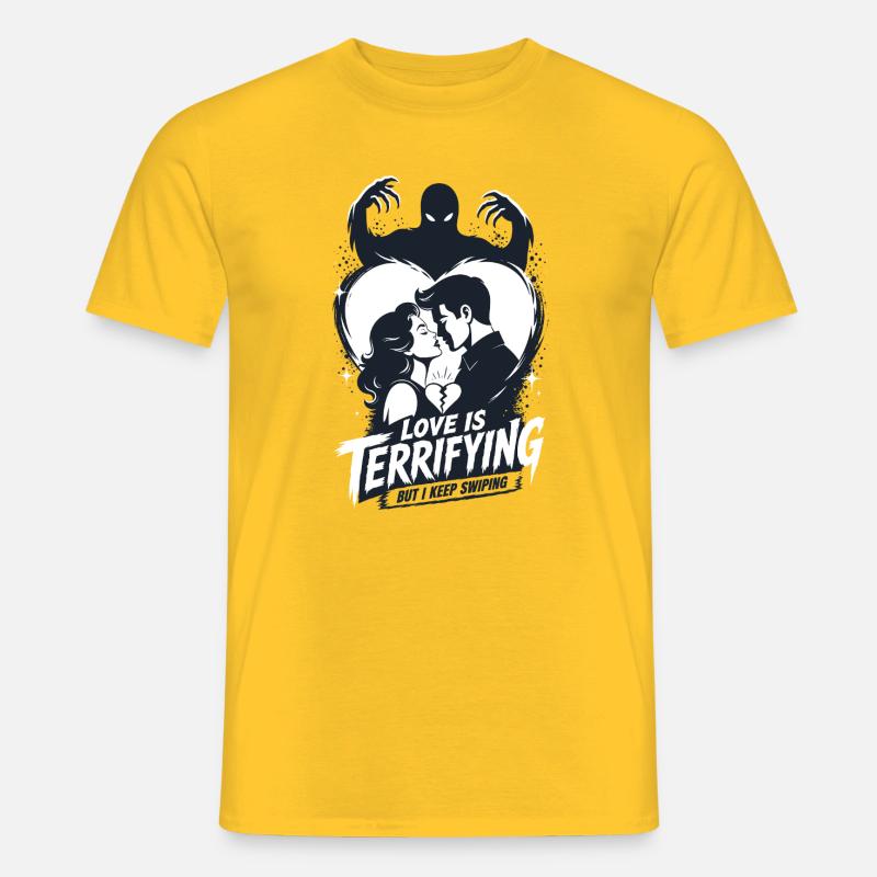 Love Is Terrifying Horror - Männer T-Shirt - Gelb