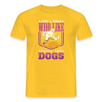 Taco Dog Dog Owner Tacos Puppy Dog - Men's T-Shirt - yellow - Front - AI Model Male 178 dark (178cm)