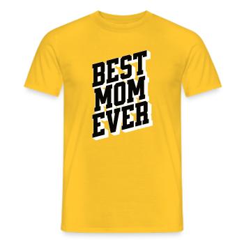 Best Mom Ever Bold 3D Typography - Männer T-Shirt - Gelb - Vorne - AI Model Male 178 dark (178cm)