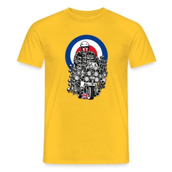 British Mod Scooter - Männer T-Shirt - Gelb - Vorne - AI Model Male 178 dark (178cm)