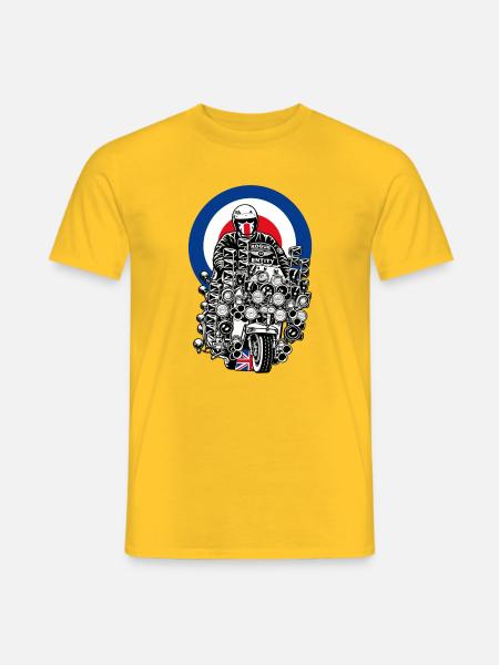 British Mod Scooter - Männer T-Shirt - Gelb