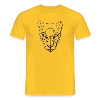 Löwin Kopf - Männer T-Shirt - Gelb - Vorne - AI Model Male 178 dark (178cm)