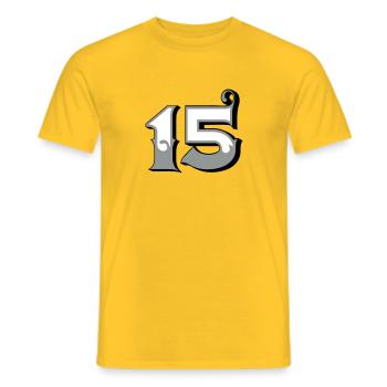 Fun Numbers 15 - 3C colorchange - Männer T-Shirt - Gelb - Vorne - AI Model Male 178 dark (178cm)