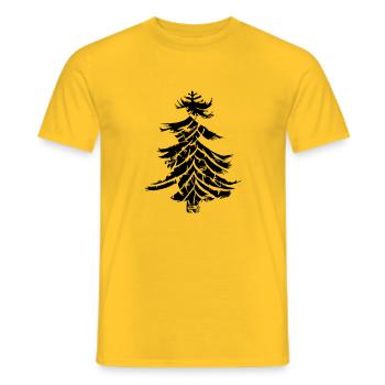 Christmas Tree Christmas Tree Winter Vector 16 - Men's T-Shirt - yellow - Front - AI Model Male 178 dark (178cm)