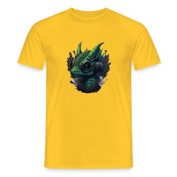 Babydragon Gamer Vintage, Super Cool - T-shirt homme - jaune - Devant - AI Model Male 178 dark (178cm)