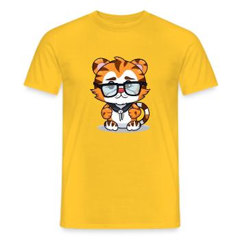 Polko der Tiger - Männer T-Shirt - Gelb - Vorne - AI Model Male 178 dark (178cm)