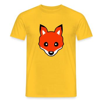 Renard Renard roux Animal sauvage Intelligent Habitants de la forêt - T-shirt homme - jaune - Devant - AI Model Male 178 dark (178cm)