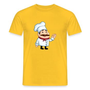 koch chef baker baecker kitchen kueche1 - Männer T-Shirt - Gelb - Vorne - AI Model Male 178 dark (178cm)
