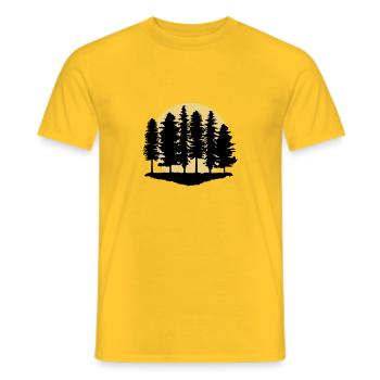 Forest and Full Moon, Trees - Men's T-Shirt - yellow - Front - AI Model Male 178 dark (178cm)