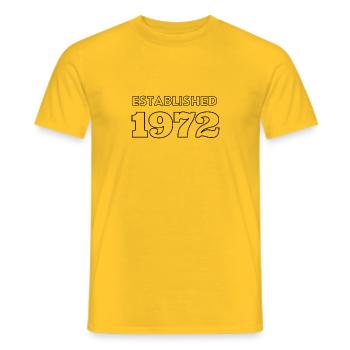 Fondée en 1972 - Célébrez votre année de naissance - T-shirt homme - jaune - Devant - AI Model Male 178 dark (178cm)