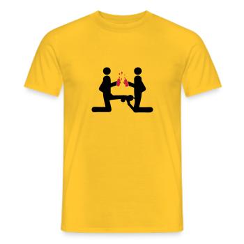 liebe paar fick 1 - T-shirt homme - jaune - Devant - AI Model Male 178 dark (178cm)